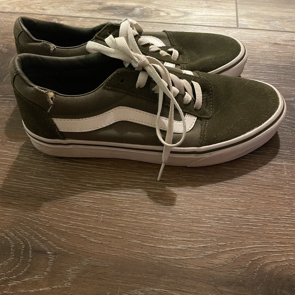 Olive green old skool vans size 7.5